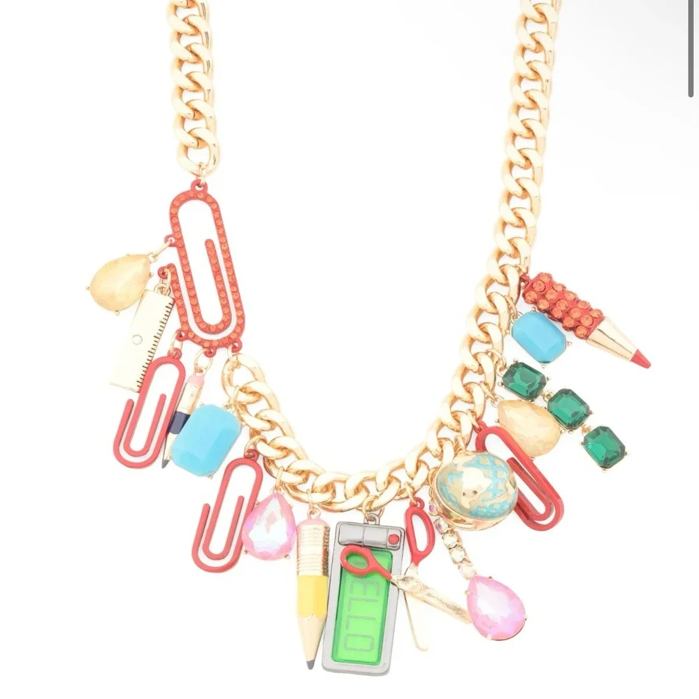 Betsey Johnson Jewelry Set - Teacher School Necklace AND matching Bracelet